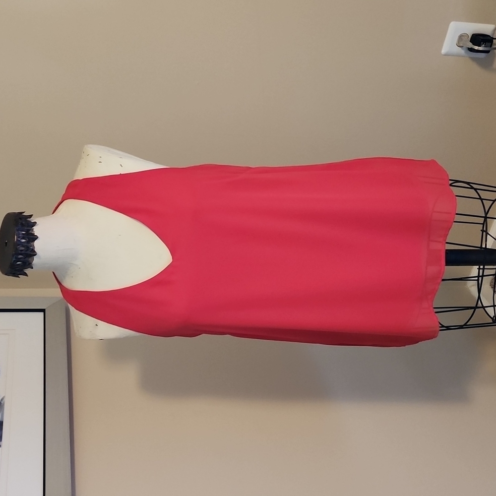 Red tank sleeveless blouse strappy M